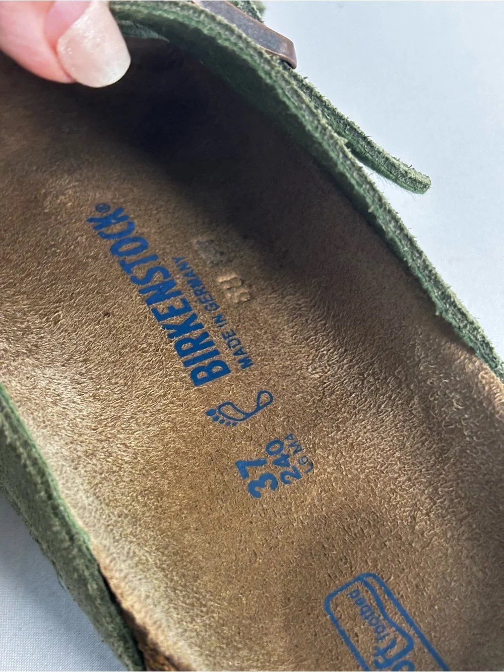 Birkenstock Arizona Suede Leather Sandals Olive Green EU 37 US 6